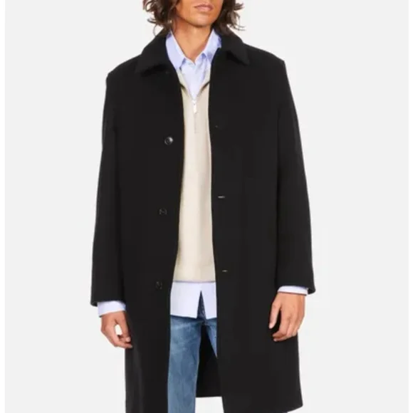 Eres Cashmere Coat Minimalist Luxury Overcoat Black Sz 64 - Picture 14 of 14